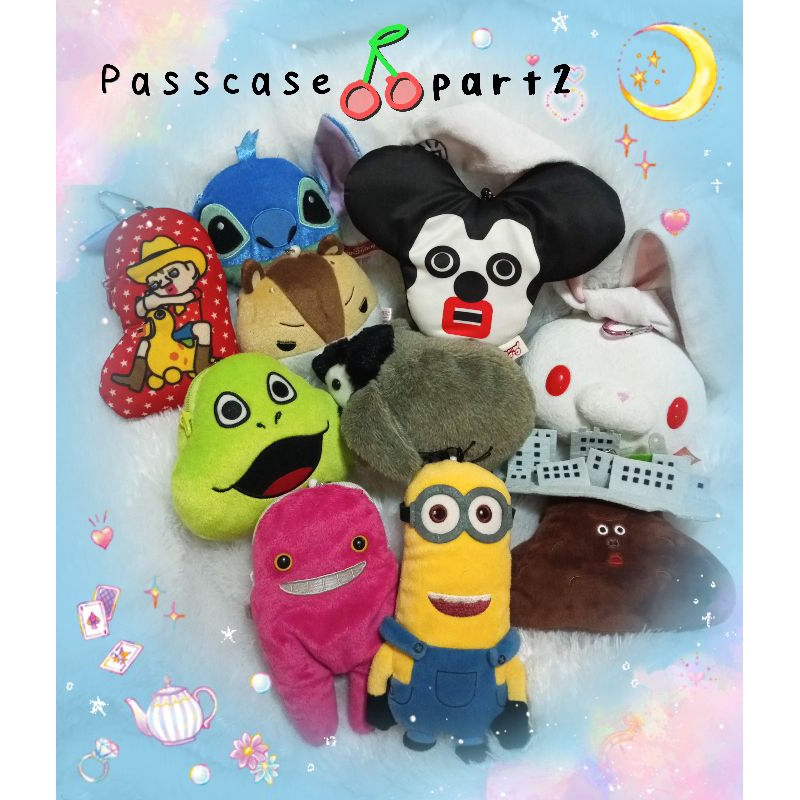 ✌Passcase plush part 2✌ 💳 Stitch, Bonobono,Cubic mouth พาสเคส มิกกี้เมาส์  มินเนี่ยน  อนิเมะ  กระเป๋