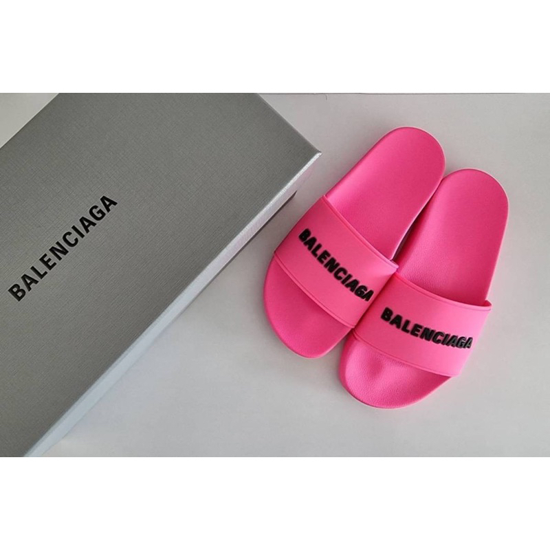 (ผ่อน0%) รองเท้าแตะ New Balenciaga Pool Slide Sandal Women size 37 สีชมพู