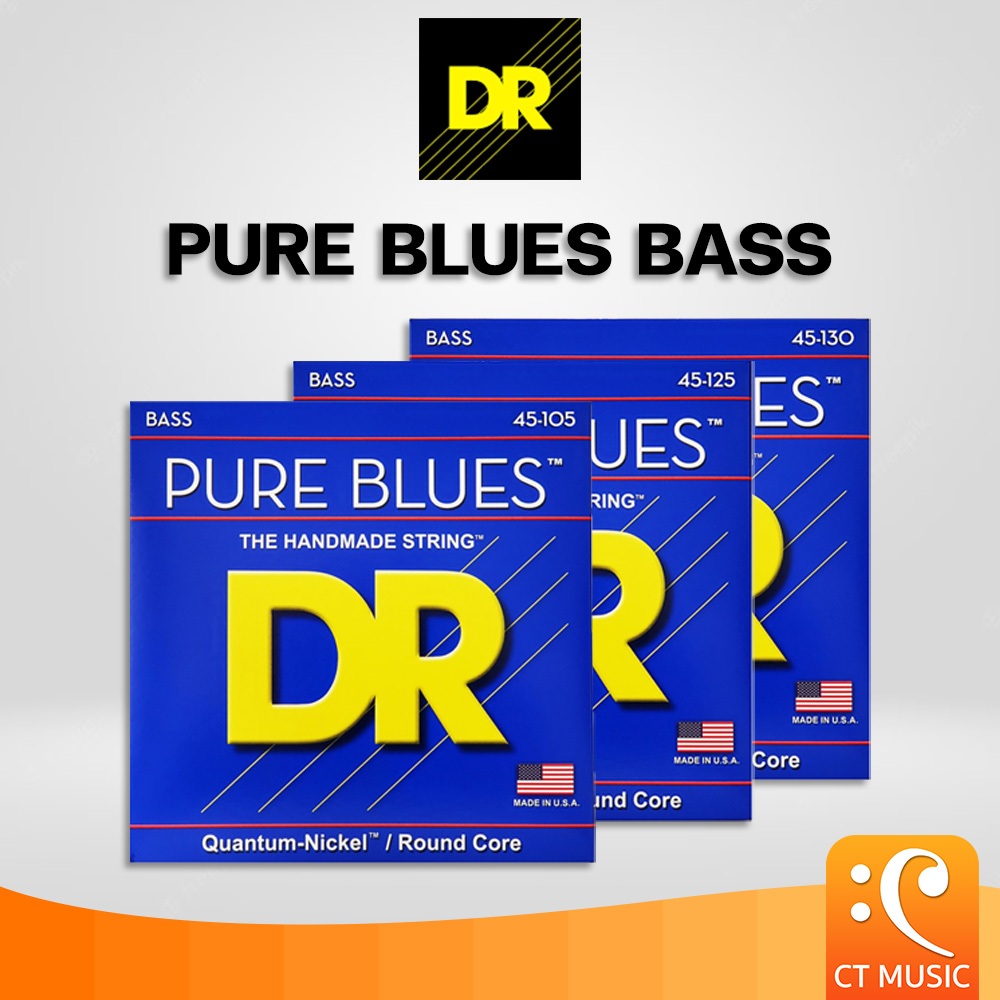 DR Strings Pure Blues Bass 45-105 4 Strings / 45-125 5 Strings / 45-130 5 Strings สายเบส