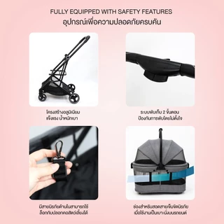 Pawwy Shiba Pet Stroller รถเข็น Multi function เหมาะสำหรับสัตว์เลี้ยงขนาดเล็ก รองรับน้ำหนักได้สูงสุด 20 กก