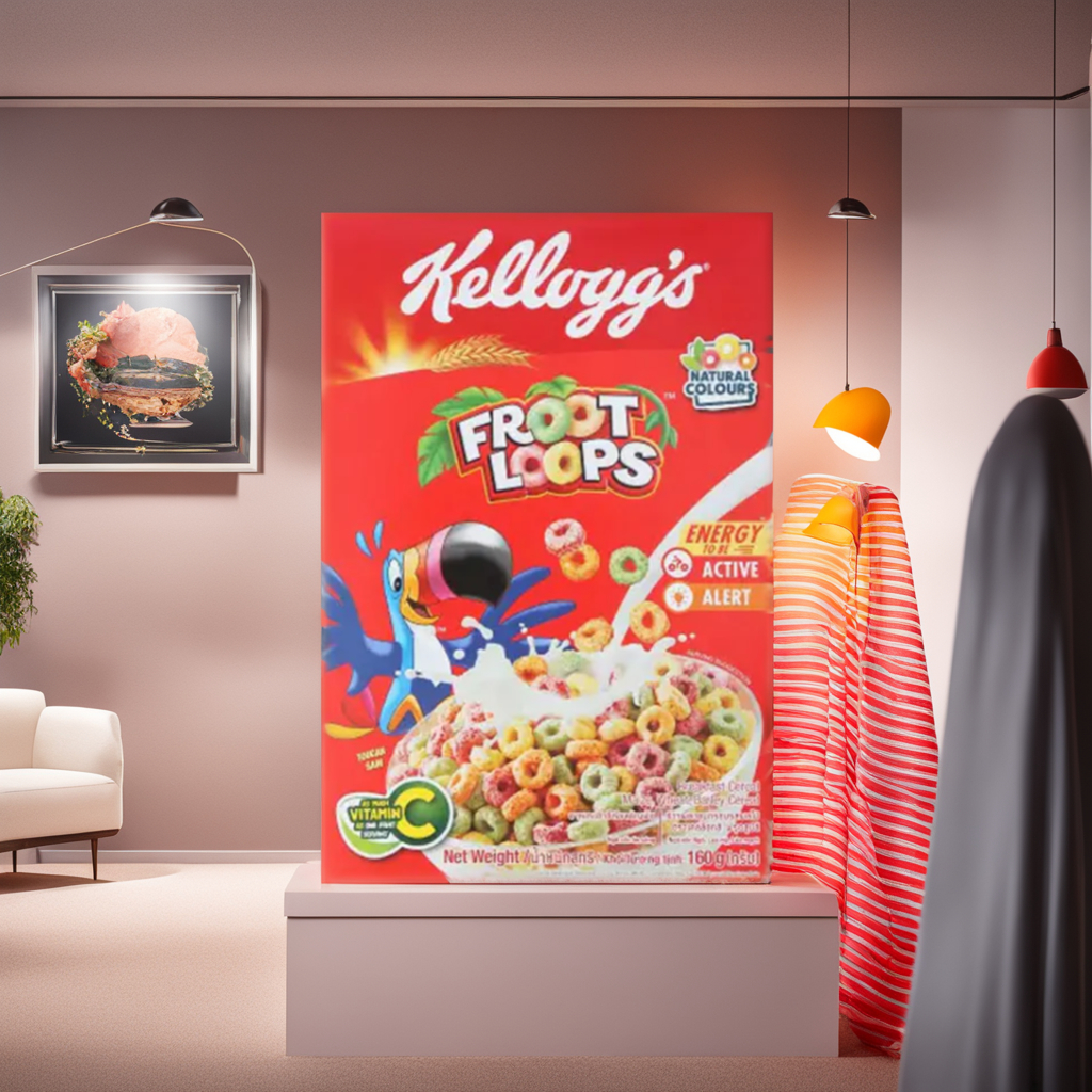 Kellogg's Froot Loops 150g - Fruit Flavored Cereal - ซีเรียลรสผลไม้ Kellogg's Froot Loops 150g