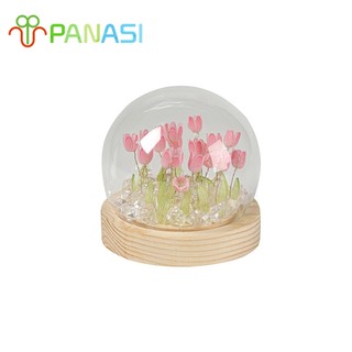 Panasi โคมไฟ Led รูปดอกทิวลิปจําลอง DIY โคมไฟตั้งโต๊ะ