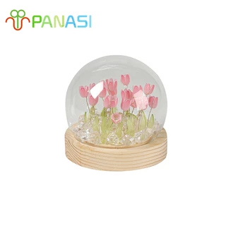 Panasi โคมไฟ Led รูปดอกทิวลิปจําลอง DIY โคมไฟตั้งโต๊ะ