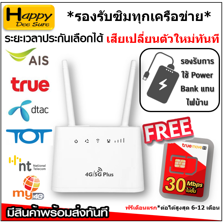 4G/5G Router เราเตอร์ใส่ซิม 300Mbps รองรับ 4G ใช้ไฟจากPowerbankได้ สินค้าคล้าย AIS HOME WIFI มีตัวเลือก ซิม ,ประกัน