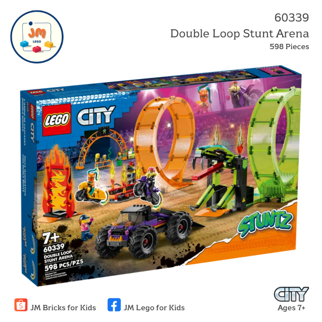 LEGO City 60339 Double Loop Stunt Arena (598 Pieces) สำหรับเด็กอายุ 7 ปีขึ้นไป Brick Toy ตัวต่อ