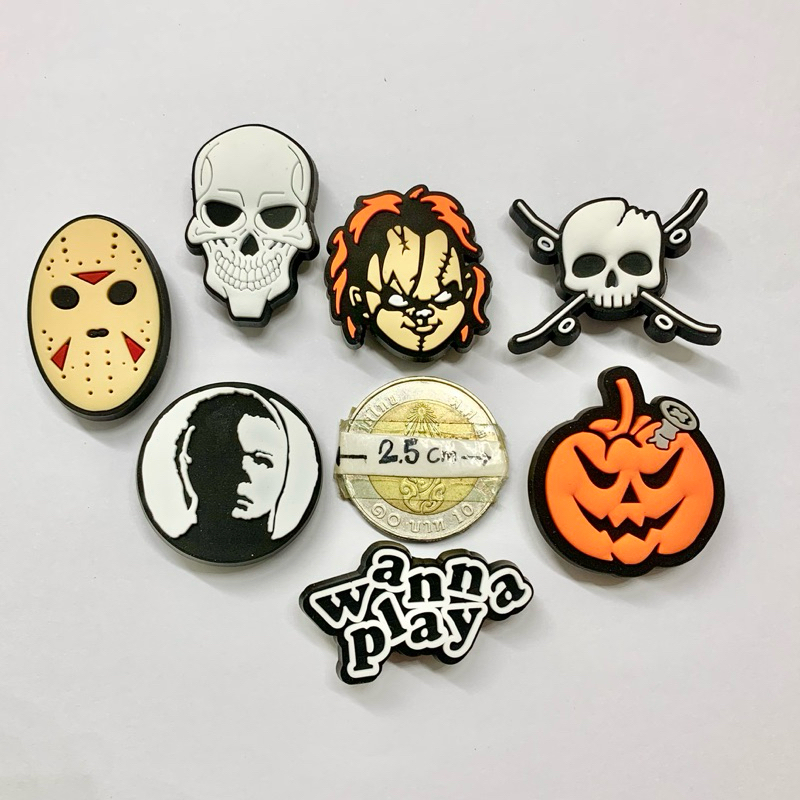 JBG🌈⚡️🤩 ตัวติดรองเท้ามีรู ผี ” ฮาโลวีน ” 🌈👠ShoeCharm “ Halloween ” สิงหา สับ สนุกกับฮาโลวีน แบบเกร๋ๆ อินเทรนสุด