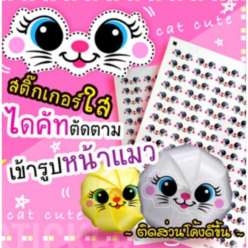 แบบที่ 3. แมวตาโต ตัดโค้งตามหน้าแมว **แบบนี้ไม่ใช่สี่เหลี่ยม