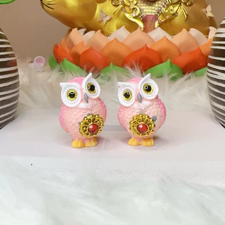 (ราคาต่อ1ตัว)🦉นกฮูกถวายพระแม่ลักษมี🦉รุ่นชมพูเพิ่มโชค💕