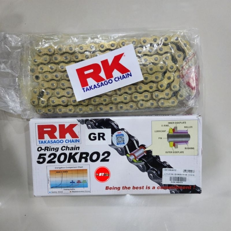 โซ่ RK 520 KRO2 สีทอง โอริง Oring