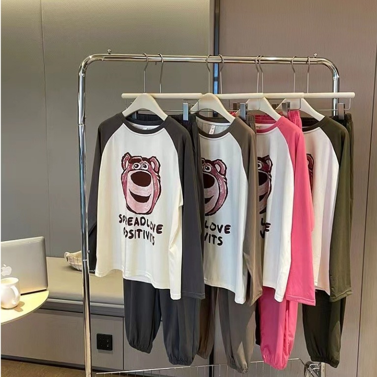 พร้อมส่ง ชุดเซทLotso ผ้าคอตตอน เเขนยาว-ขายาว ขาจั๊ม ผ้านิ่ม