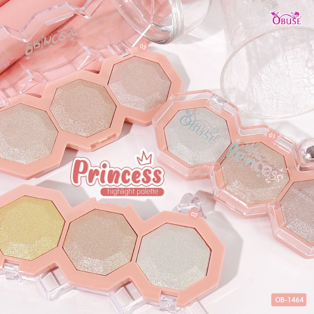 Obuse Princess Highlight Palette #OB-1464 โอบิวซ์ พริ้นเซส ไฮไลท์ พาเลท