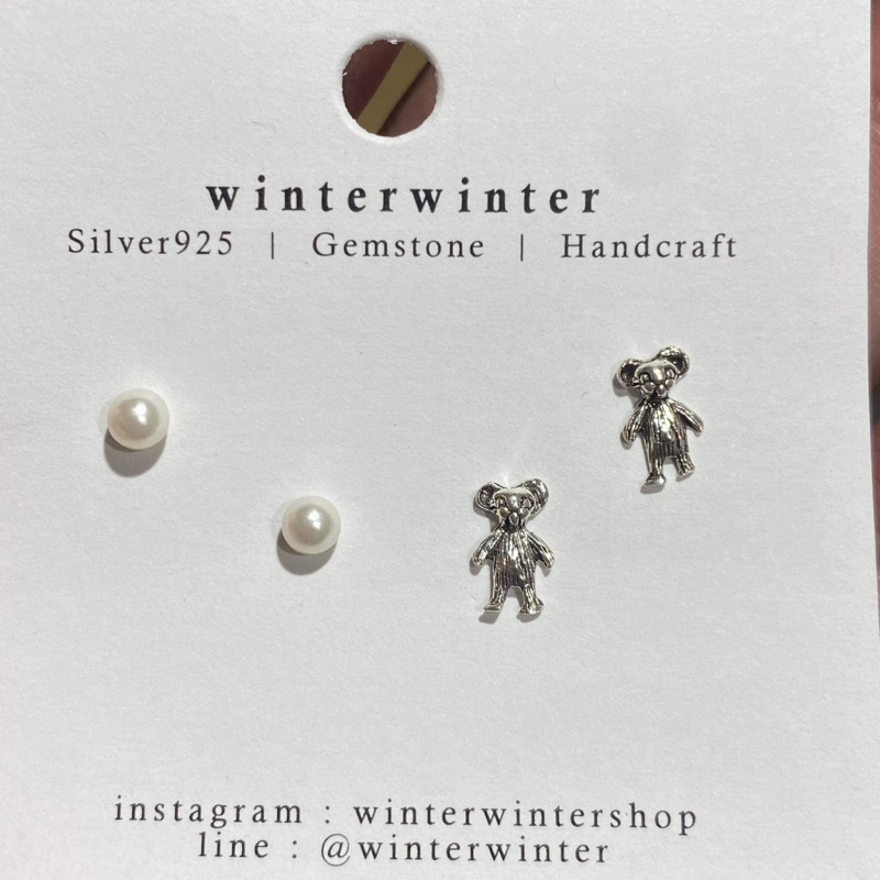 Winterwinter Jewelry Silver925 : เครื่องประดับเงินแท้ เงินแท้925 เซ็ตต่างหูเงินแท้น่ารักมากๆ