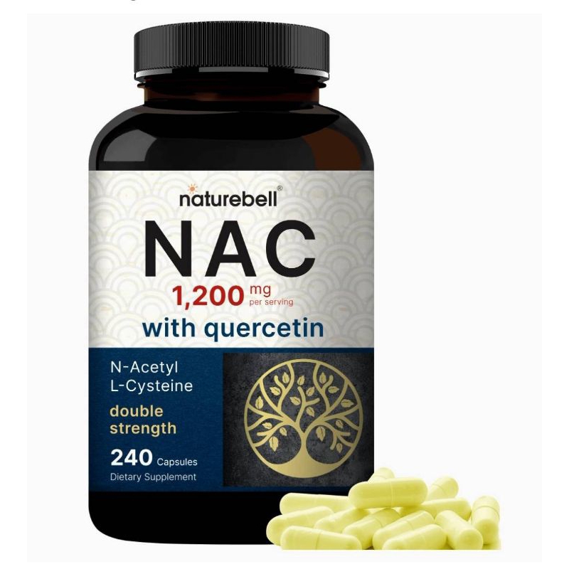 💥พร้อมส่ง💥NAC Supplement with Quercetin 1200 mg, 240 แคปซูล
