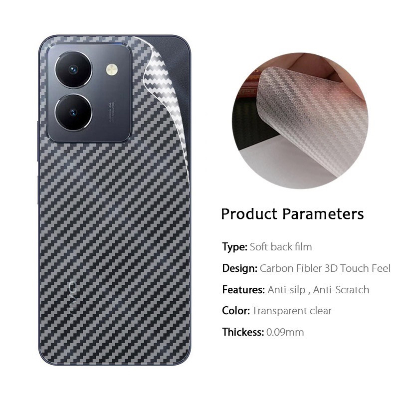 ฟิล์มกันรอยหลังเคฟล่าสำหรับ VIVO Y27(5G)/Y36(5G)/Y36(4G) ฟิล์มกันรอยขีดข่วน กันรอยนิ้วมือ !ตรงรุ่น! 