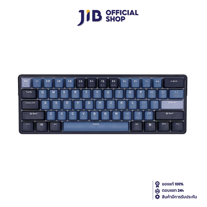 WIRELESS KEYBOARD (คีย์บอร์ดไร้สาย) ROYAL KLUDGE RK61 PLUS (BLACK-BLUE) (RK BROWN SWITCH - RGB LED -