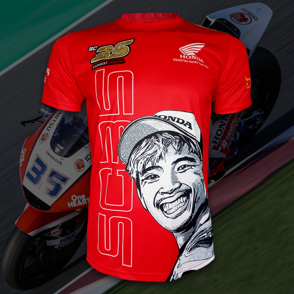 เสื้อยืดคอกลม โมโตจีพี สำหรับแฟนคลับ ก้อง สมเกียรติ จันทรา #MG0131 พิมพ์ทั้งตัว ไซส์ S-5XL