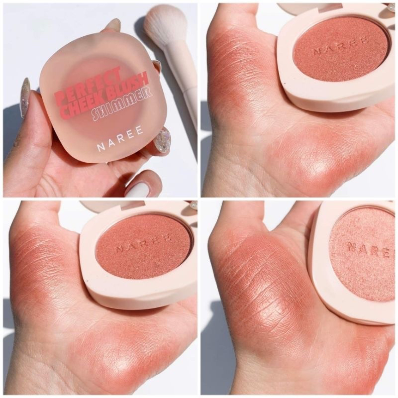 บลัชออน Naree เนื้อครีม แก้มละมุน เนื้อนุ่มๆเด้งๆ ทาทับแป้งได้ เบาสบายผิว กลืนไปกับผิวเลย สีโครัลที่