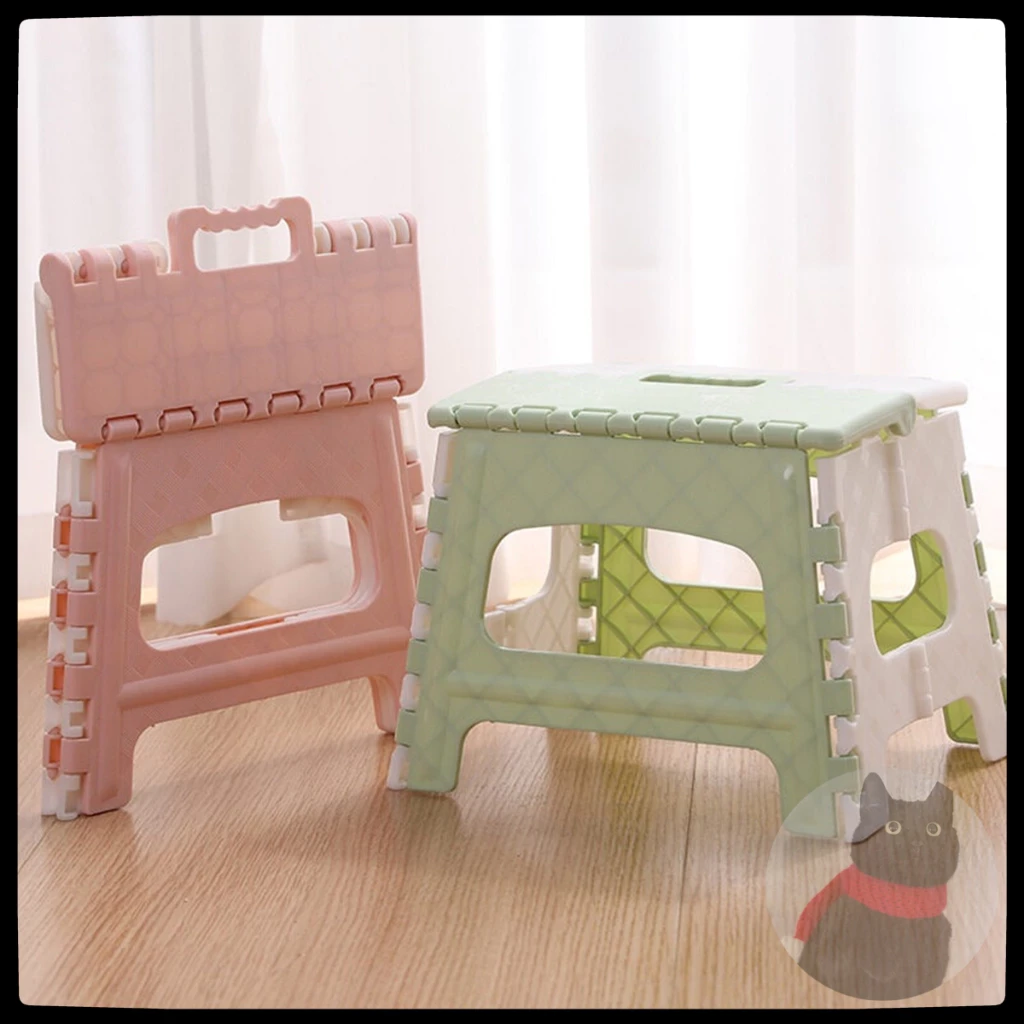 ราคาต่ําสุดใ !!เก้าอี้พับพกพา เก้าอี้พลาสติกอเนกประสงค์ Foldable Stool คุณภาพดีราคาถูกมีหลายสีให้เลือก