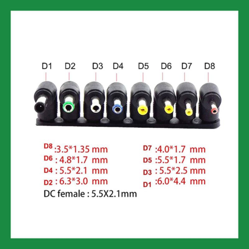 หัวแปลงปลั๊กเชื่อม adapter DC ขนาด 5.5 × 2.1แปลงเป็นขนาดต่างๆ 8 ไซส์ ราคา ถูกที่สุด ดีลบีเคเค แกลเลอรีภาพที่ 8
