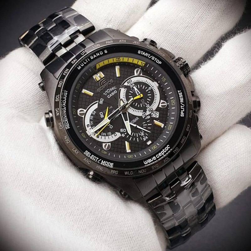 นาฬิกาข้อมือชายCasio Edifice EQW-M710 Full Black Stainless Steel