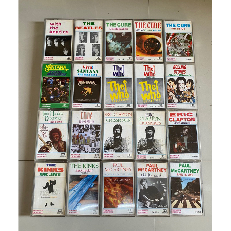 เทปเพลงสากล : The Beatles,The Cure,Jimi Hendrix,Eric Clapton,Rolling Stones,Santana