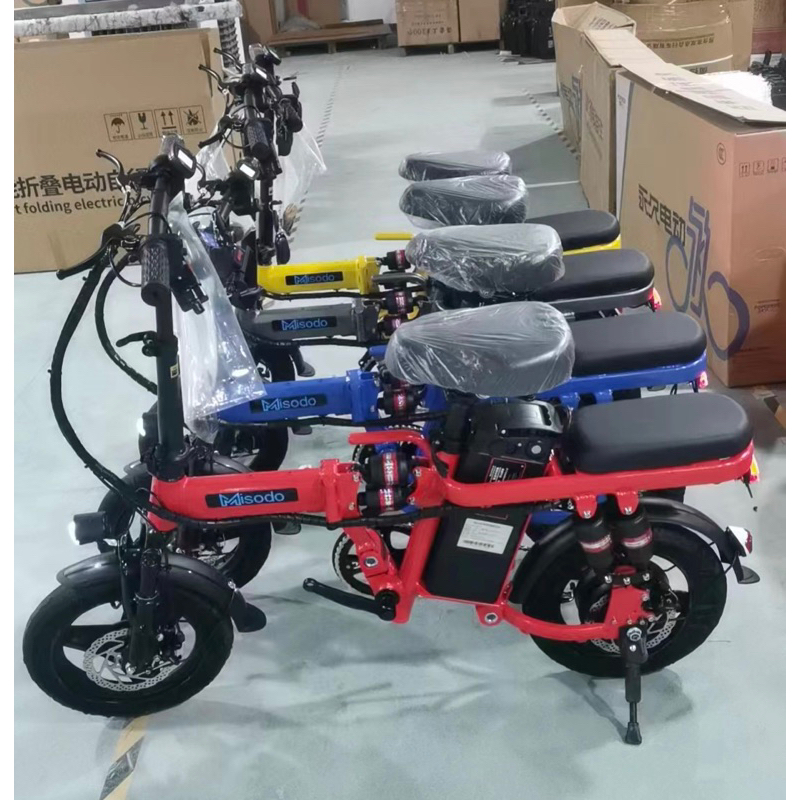 48V400W 8Aจักรยานไฟฟ้าพับได้ อลูมิเนียมอัลลอยด์ รถจักรยานไฟฟ้า แบตลิเที่ยม จักรยานไฟฟ้า ขนาด 14 นิ้ว