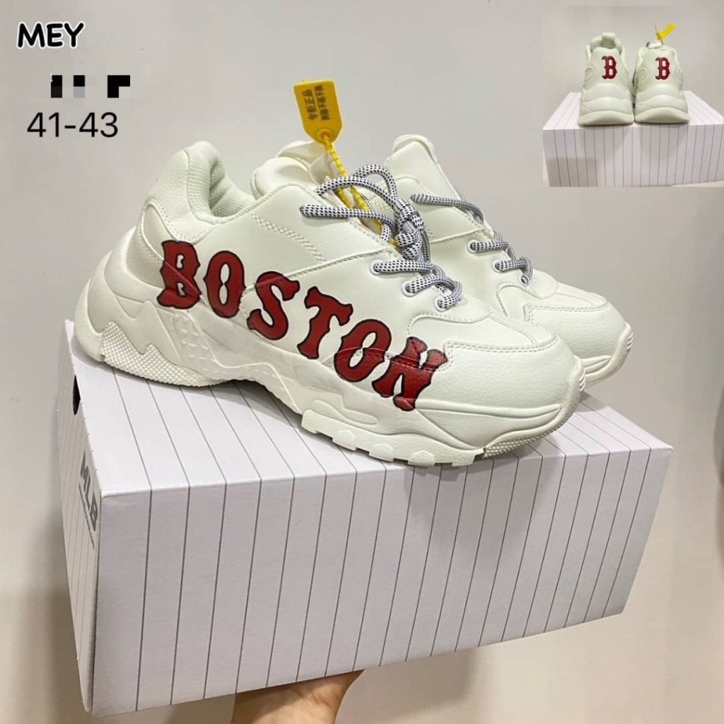 รองเท้าบอสตัน รองเท้าแฟชั่นผู้หญิงMLB BOSTON &amp; NY พร้อมกล่องและอุปกรณ์📦【รับประกันสินค้าตรงปก✔แท้100% ✅Size:37-45eu】