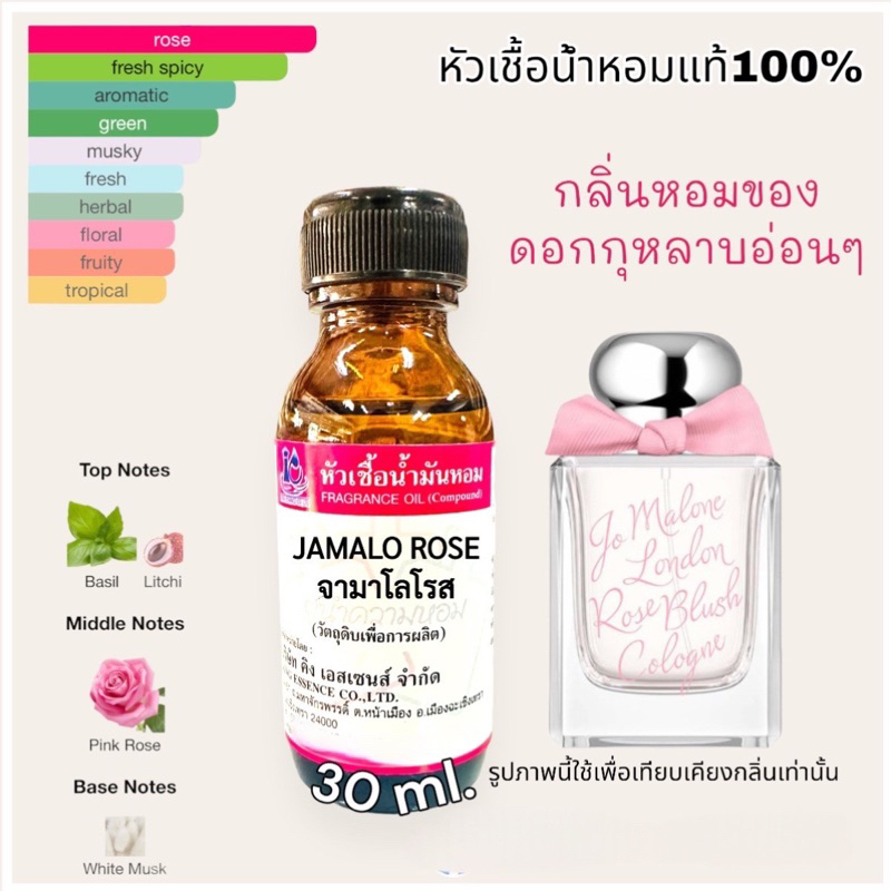หัวเชื้อน้ำหอม 100% กลิ่น จามาโล โรส JAMALO ROSE 30ml.