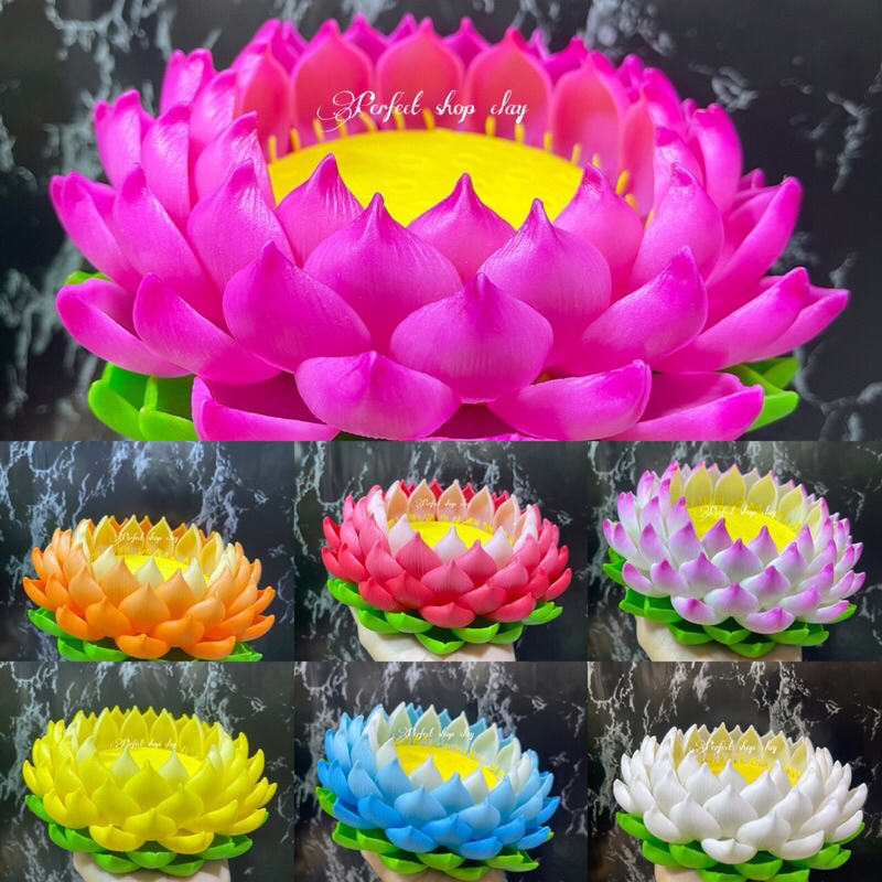 ฐานรององค์พระองค์เทพ ดินไทยแบบนิ่มไม่แตกหัก ขนาดเส้นผ่าศูนย์กลาง4นิ้วกลีบ7ชั้น ราคาชิ้นละ 289 มี 7สี