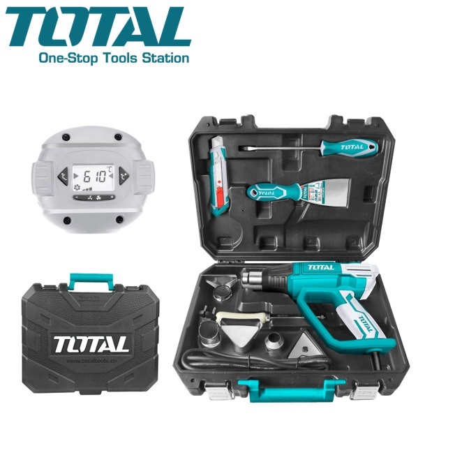 TOTAL เครื่องเป่าลมร้อน 2000 W แบบดิจิตอล พร้อมอุปกรณ์ และ กระเป๋า รุ่นงานหนัก รุ่น TB20062 ( Heat G