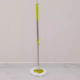 At.Houseone ไม้ถู ไม้ถูพื้น Spin Mop 360 องศา (ด้าม+ผ้า 1 ผืน) ใช้กับถังปั่น ประหยัดแรง