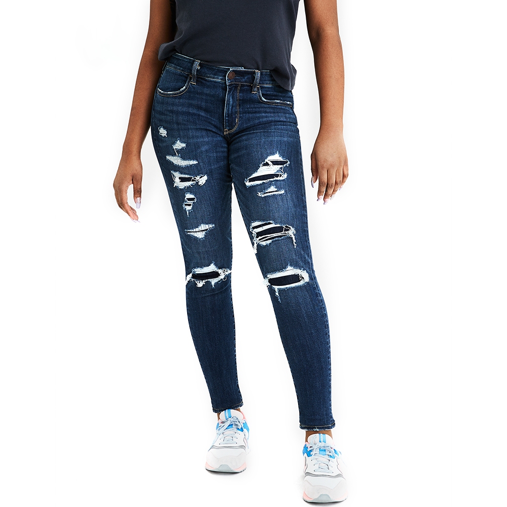 American Eagle กางเกงยีนส์ผู้หญิงเจกกิ้ง JEGGING สี AGED BLUE TRAVELLER - 043-1942-485