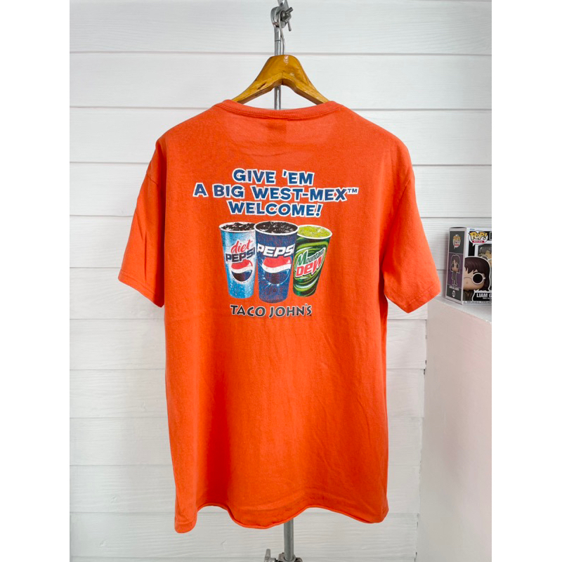 เสื้อยืดมือสอง VINTAGE TACO JOHN’S PEPSI MOUNTAIN DEW Size L มือ2