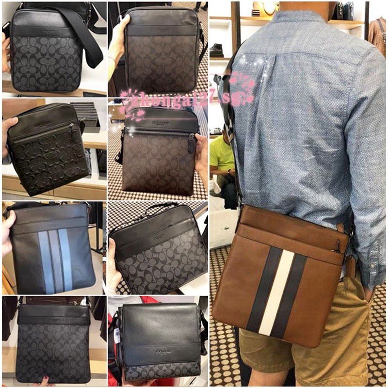 แท้ % COAC H Classic Fashion Men's Shoulder Small Crossbody Bag Leather Bag กระเป๋าผู้ชาย กระเป๋าสะพายข้าง