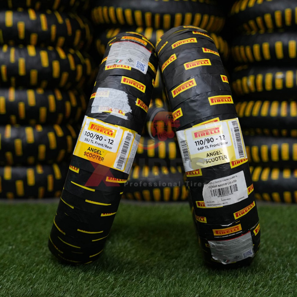 ยาง PIRELLI ขนาด 100/90-12 + 110/90-12 (หน้า+หลัง) ฟรีจุ๊บลมยาง รุ่น ANGEL SCOOTER สำหรับรุ่นรถ SCOO