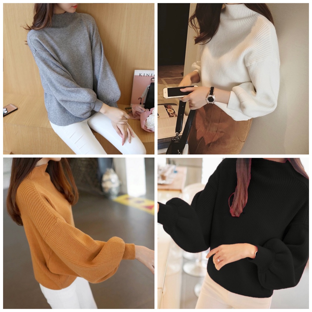 เสื้อไหมพรมแขนจั้ม แขนบอลลูน ผ้านิ่ม