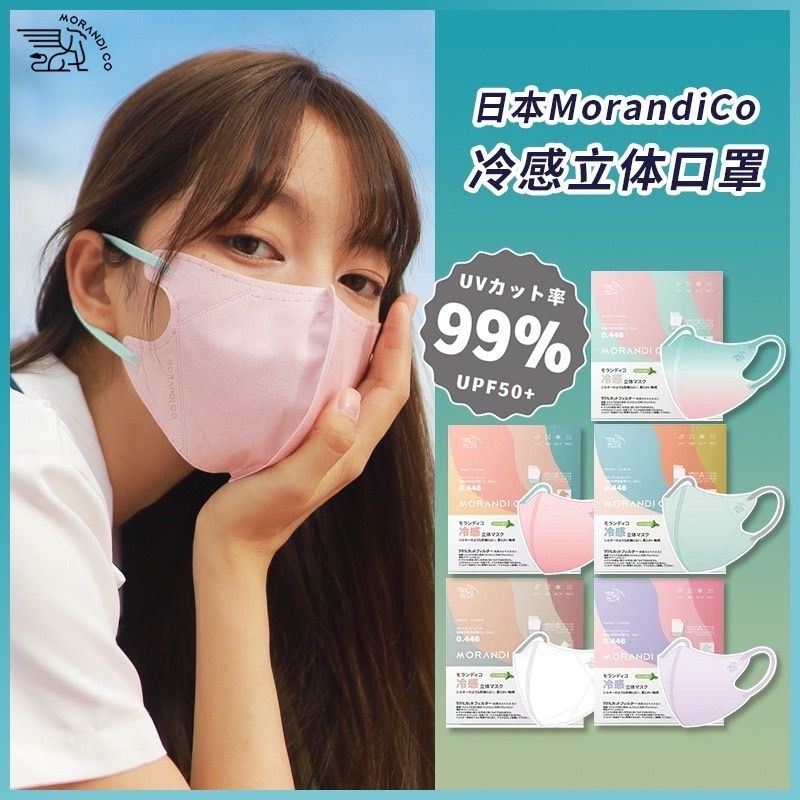 MorandiCo แมสกลิ่นมิ้น กัน uv 99% UPF50+