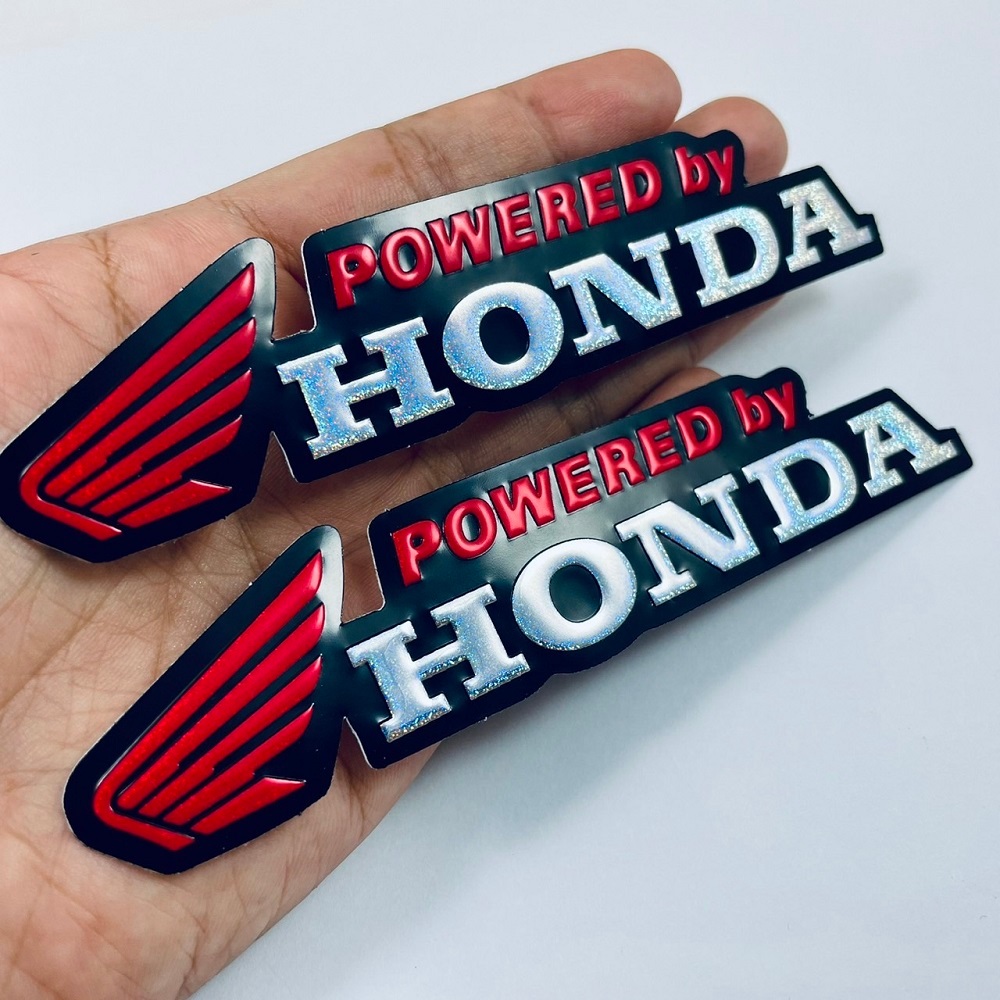 สติ๊กเกอร์ Honda ฮอนด้า โลโก้ ปีกนก สีแดง สติกเกอร์ 3D ปั๊มนูน สะท้อนแสง 2ชิ้น แต่งรถ ติดรถ มอเตอร์ไซค์ Racing Sticker