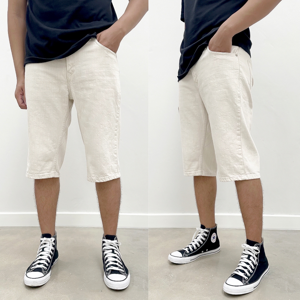 Henry Como กางเกงยีนส์ขาสั้นชาย