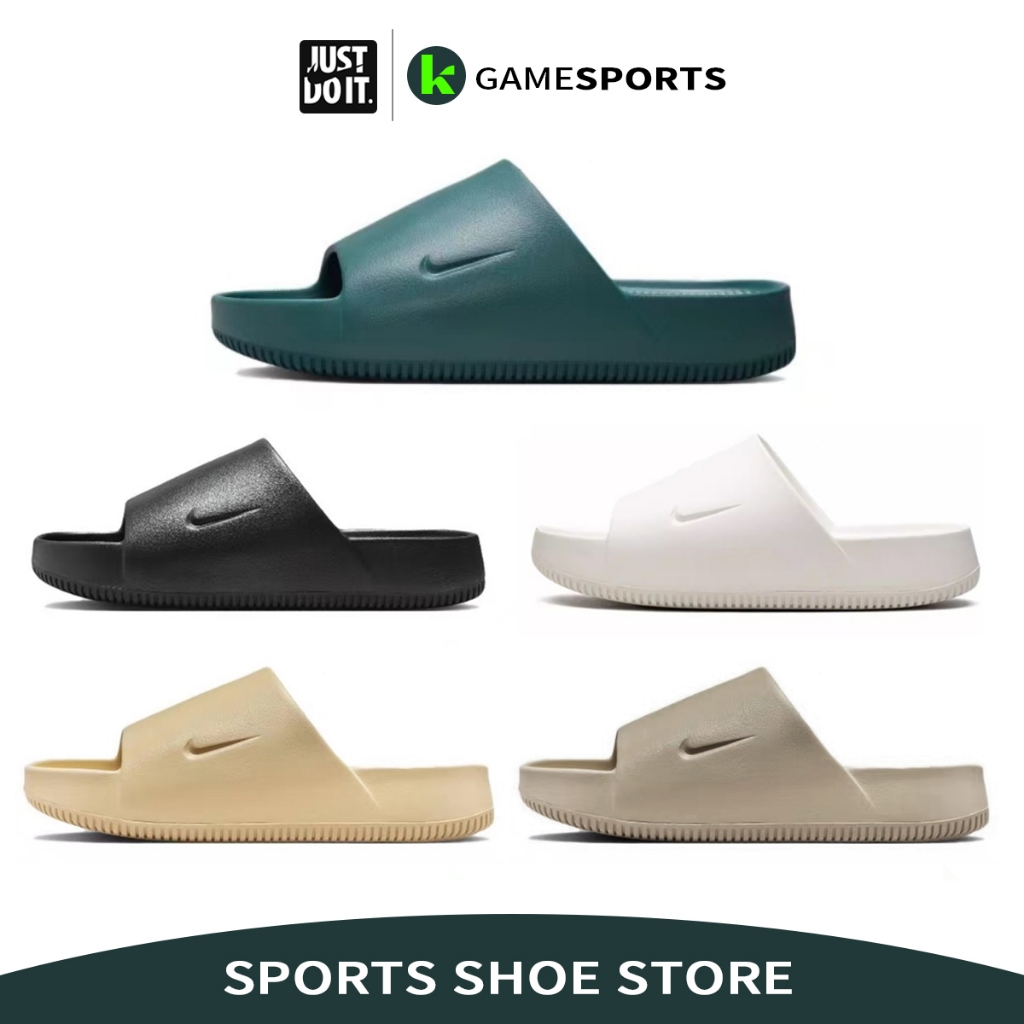 รองเท้าวิ่ง Nike Calm slide ซีรีส์ เหมาะสำหรับในร่มและกลางแจ้ง นุ่ม/น้ำหนักเบา ทั้งสองเพศ FD4116-89(