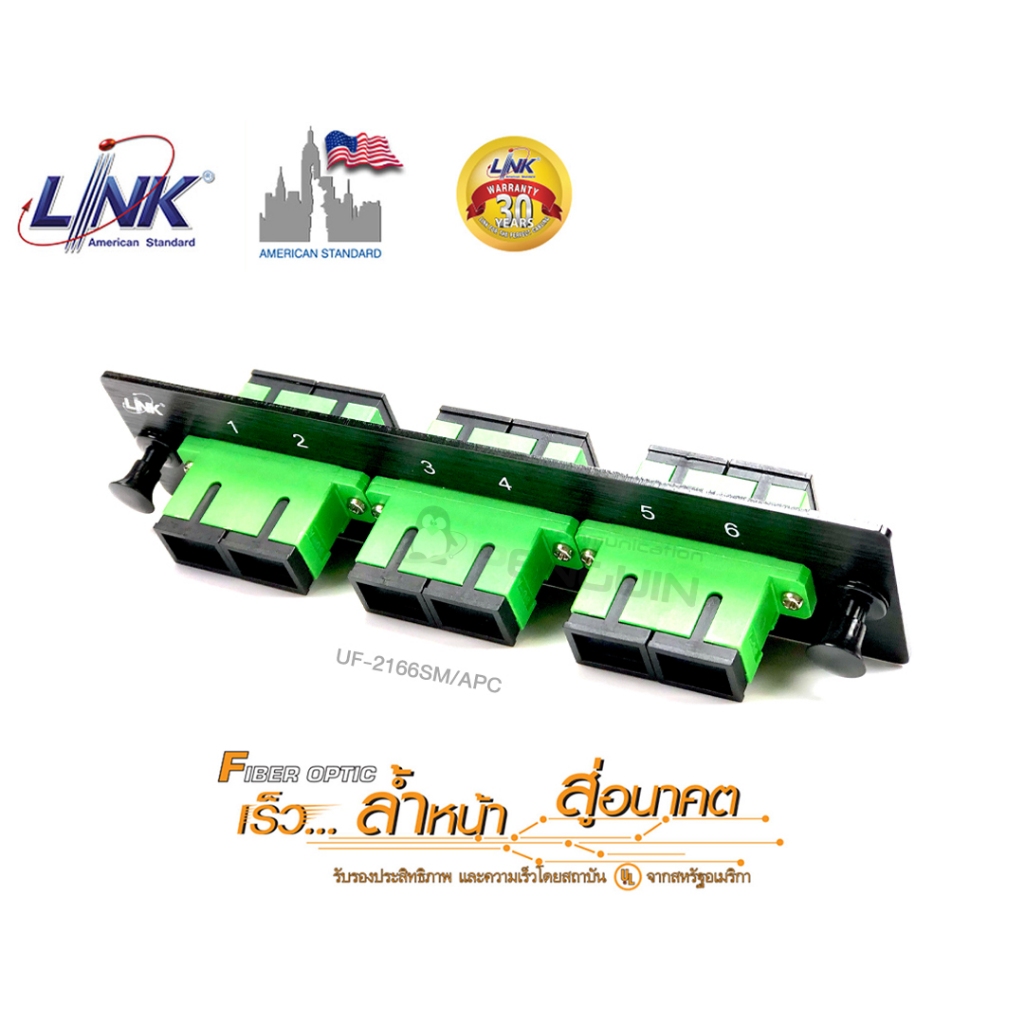 LINK รุ่น UF-2166SM/APC | Snap-In Plate 3 SC Duplex (SM, APC)