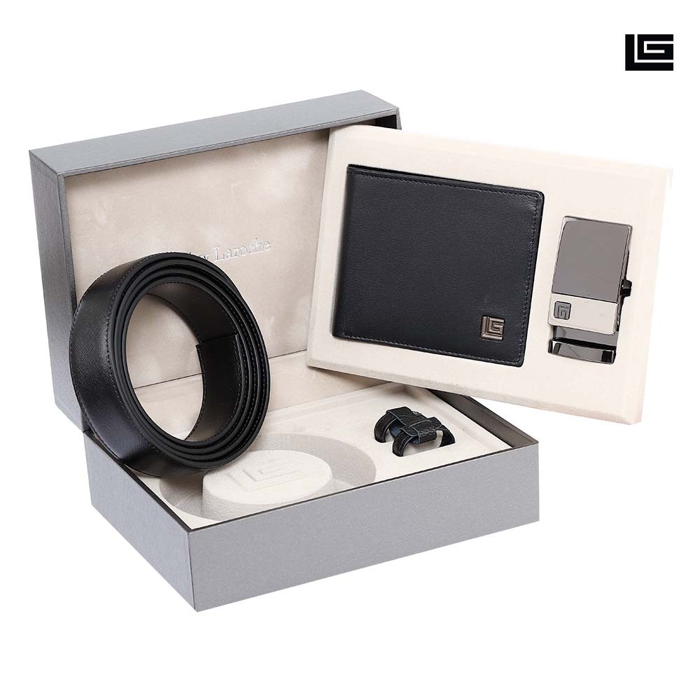 Guy Laroche Giftset กระเป๋าสตางค์พับสั้น + เข็มขัด รุ่น MGG0071_BL