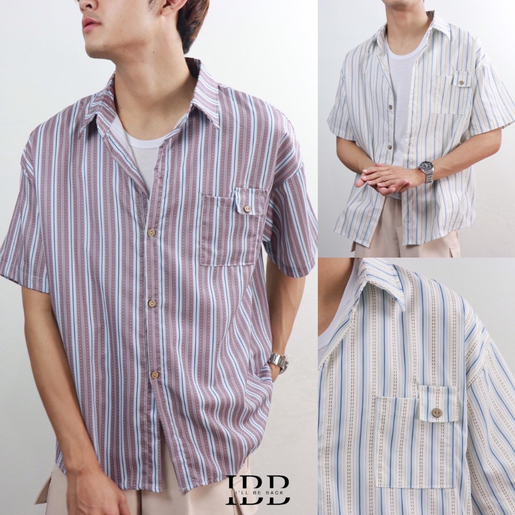 IBB SUMMER STRIP SHIRT เชิ้ตแขนสั้นลายทาง