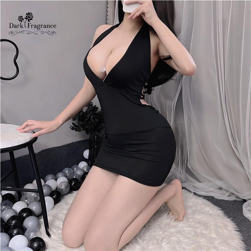 ❤️‍ ❤️‍ ชุดเซ็กซี่ กระโปรงซาติน สวมใส่สบาย เซ็กซี่ลึก V ผ้าพันสะโพกรัดรูป จัดส่งจากประเทศไทย H9115