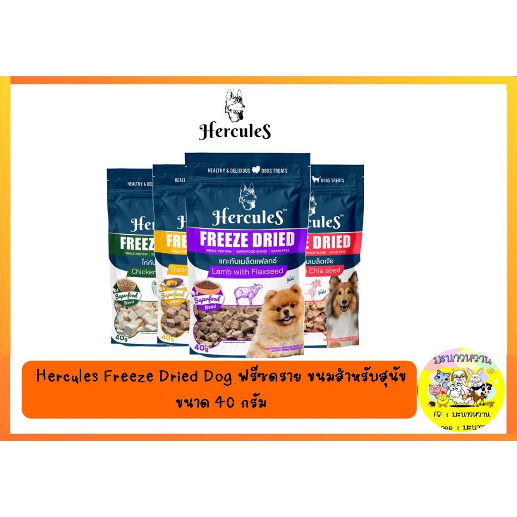 EXP.06/05/2024 Hercules Freeze Dried Dog ฟรีซดราย ขนมสำหรับสุนัข ขนาด 40 กรัม ( 1 ซอง )
