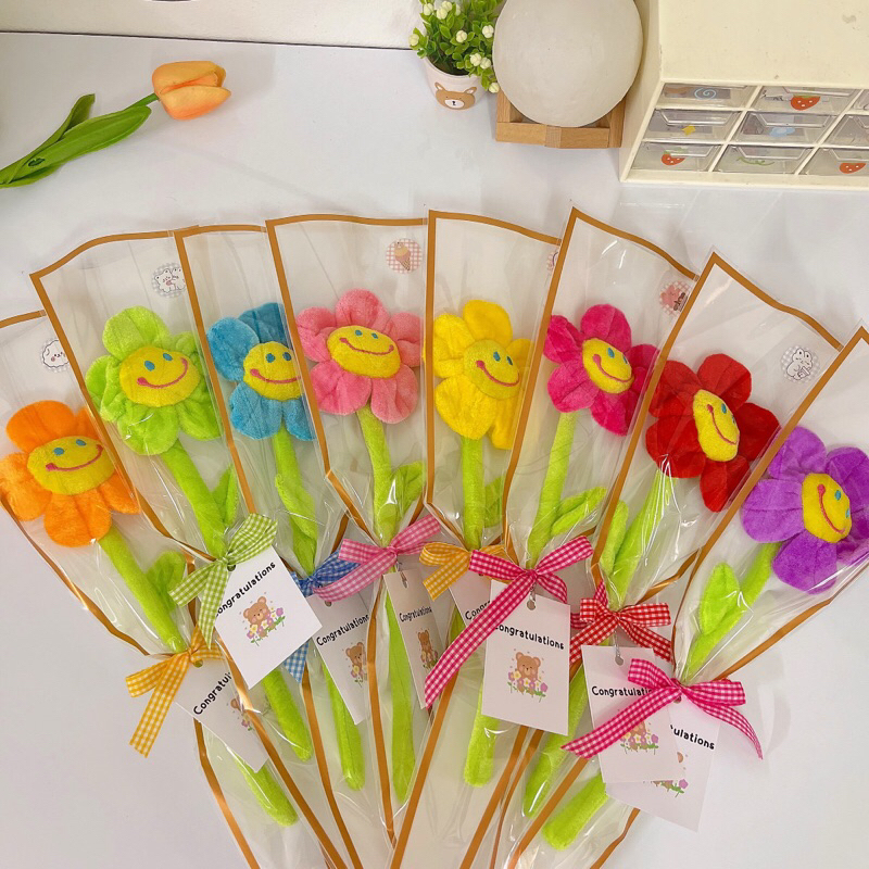 🇹🇭พร้อมส่ง🚚 ช่อดอกไม้รับปริญญา ของขวัญวันเกิด 💐 ช่อดอกไม้ปัจฉิม ตุ๊กตาดอกไม้ยิ้ม 🌟💖😍