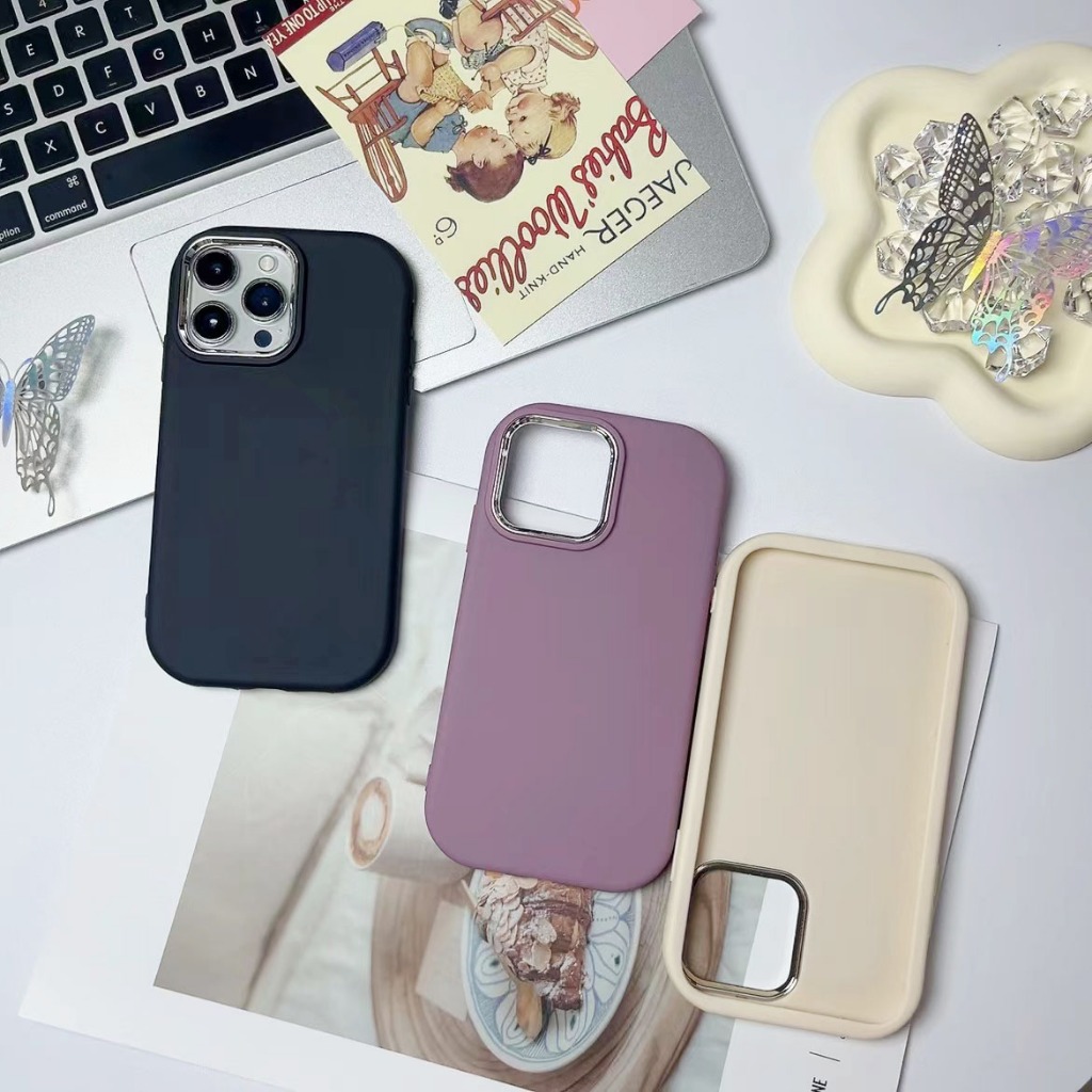 ส่งจากไท กรอบโลหะ เคส for iPhone XR body 14Pro 13Pro เคสไอโฟน Xr บอดี้ 13Pro 14 pro case เรียบง่าย เส้นขอบรูปไข่