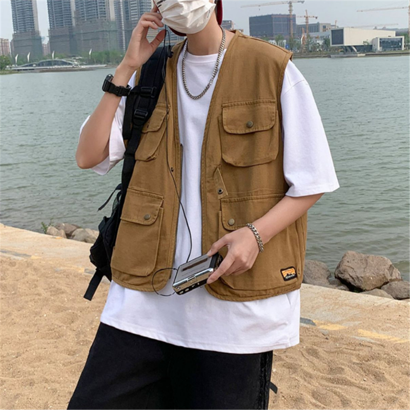 Unisex สวมใส่เสื้อกั๊กญี่ปุ่นแขนกุดเสื้อกั๊กหลวมกลางแจ้ง / ถ่ายภาพ / ตกปลา / ตั้งแคมป์