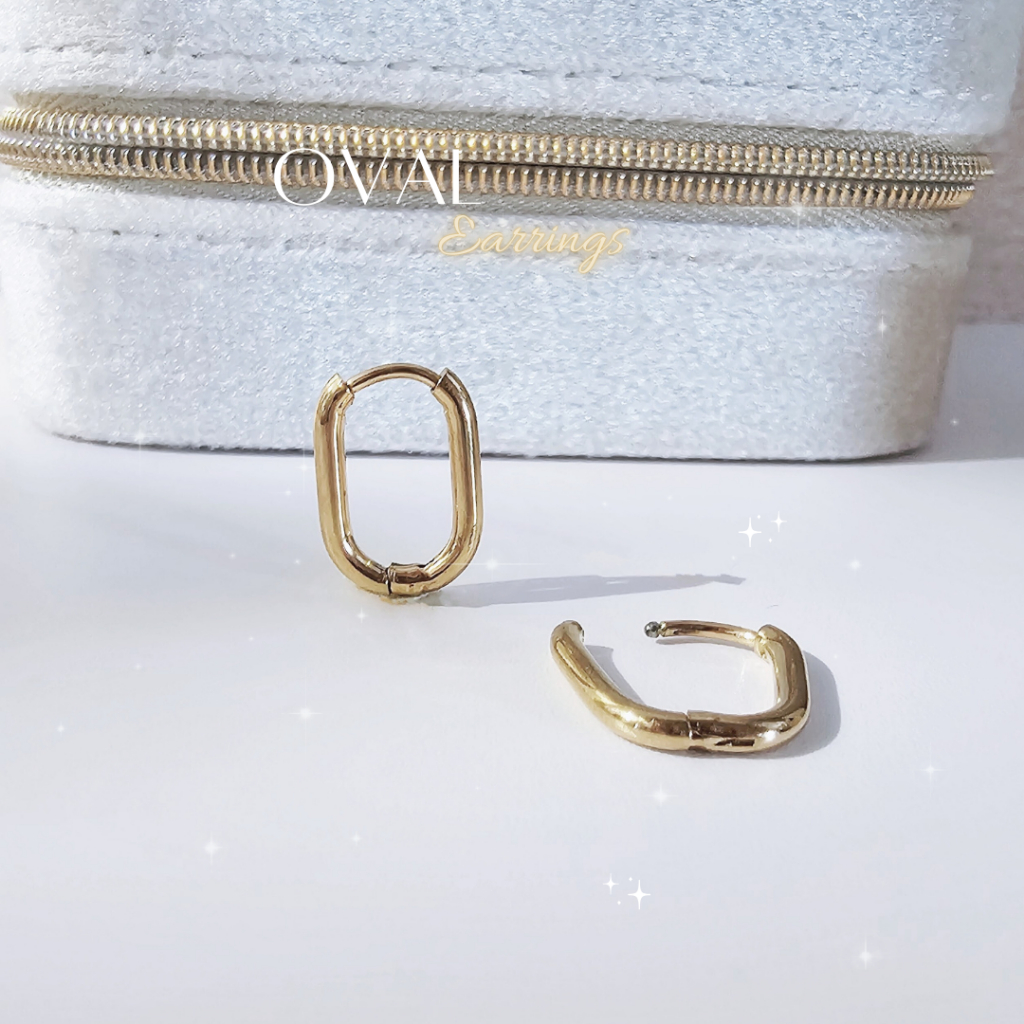 Oval hoops - Aelin.aln มีให้เลือก 2 สี 3 ขนาด #H4-73/#H4-72