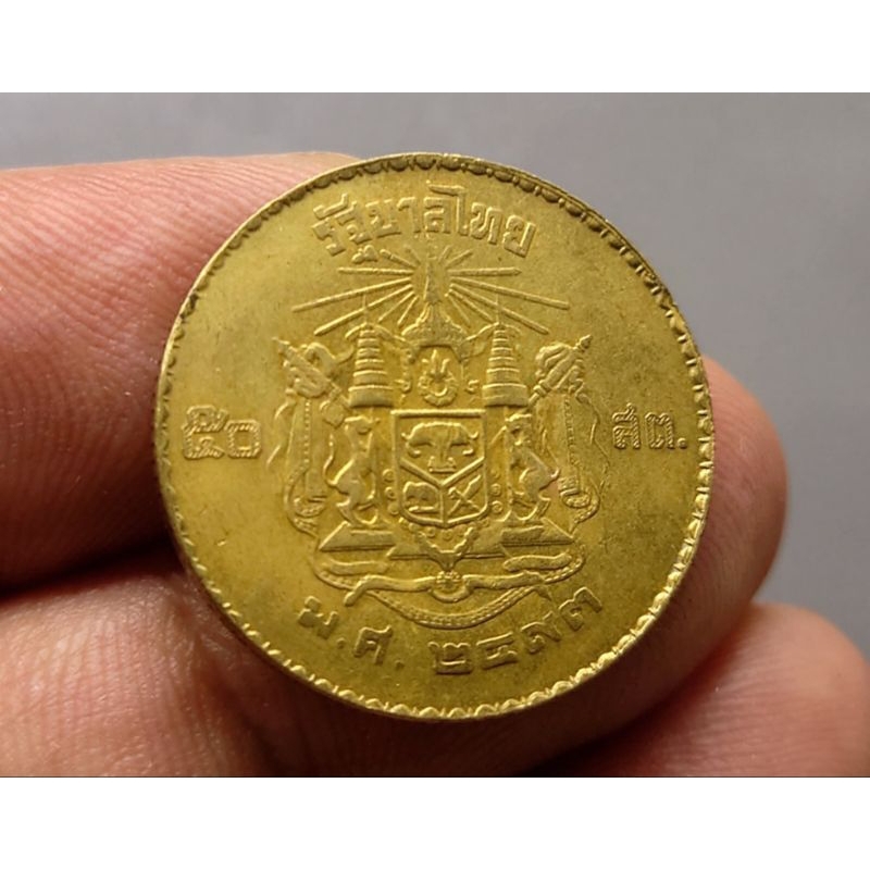 เหรียญ 50 สตางค์ สต. แท้ 💯% เนื้อทองเหลือง (บล็อกตัวหนังสือหนา) ร9 รัชกาลที่9 ปี พ.ศ.2493 สภาพสวย ตัวติดลำดับ 6 หายาก